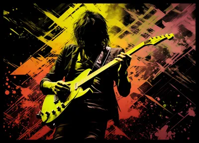 Produktbild von Plakat 59,4x42cm Gitarrenleidenschaft auf E-Gitarre