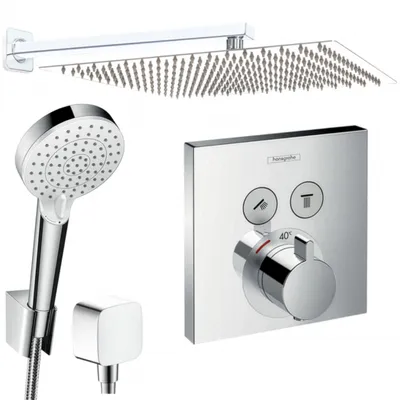 Produktbild von Hansgrohe und Jowi Unterputz Duschsystem ShowerSelect Thermostat, Unterputz Duscharmatur mit 360mm Kopfbrause, OHNE iBox