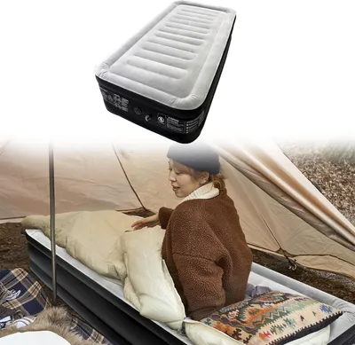 Obrázok produktu pre XINZI Samonafukovací nafukovací matrac (187x90x46 cm) - so zabudovanou elektrickou vzduchovou pumpou a vakom, rýchle nafukovanie, praktická nafukovacia posteľ