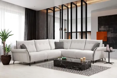 Produktbild von Wohnzimmer Sofa L-Form Modern Design Textil Stoff Luxus Couch Polstermöbel