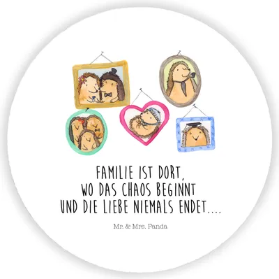 Produktbild von Mr. & Mrs. Panda magnet Igel Familie - Weiß - Geschenk, Muttertag, Bilder, rundmagnet, Liebe, für kühlschrank, Notizhalter, Kühlschrankmagnet, pinnwand, Mama