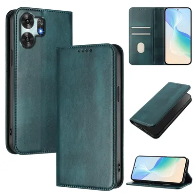 Produktbild von Handyhülle für Honor X6D, Vintage Leder RFID Schutz Kartenfach Standfunktion Magnetische Klapphülle Grün
