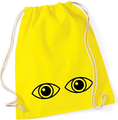 Produktbild von Huuraa Turnbeutel Augen Eyes 12 Liter Yellow Baumwolle Rucksack Geschenkidee