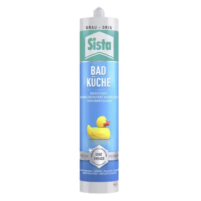 Produktbild von Sista 302086, 280 ml, Silikondichtungsmittel, Für die Nutzung im Innenbereich geeignet, Grau, 1 Stück(e)