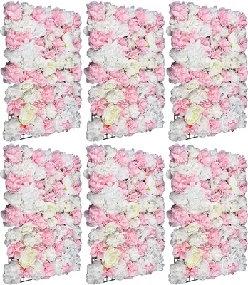 Zdjęcie produktu dla 6 sztuk ściana kwiatowa sztuczna róża ściana panel kwiatowy 40x60CM wielokrotnego użytku hortensja ściana kwiaty panele ścienne róża ściana kwiatowa do dekoracji sceny weselnej