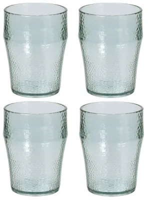 Produktbild von Trinkgläser 400ml Wassergläser aus Kunststoff 4 Stück Stapelbar für Camping Party