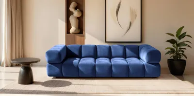 Produktbild von Kaiser Möbel Sofa 4-Sitzer, Couch, Veloursstoff Bluvel, Tintenblau, Averro
