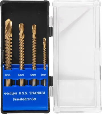 Image de Jeu de forets Strend Pro RS003, a fraiser, 4 pieces, 3-4-6-8 mm