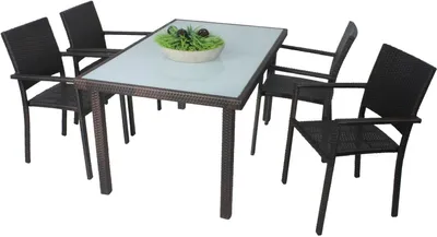 Produktbild von 4er Set Stapelstuhl Gartenstuhl Stuhl Sessel Garten Terrasse Balkon