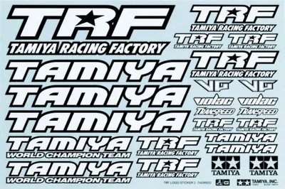 Image de Tamiya 1:10 Kit d'autocollants TRF noir/blanc
