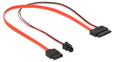 Immagine prodotto di DELOCK SATA-Kabel SATA III +4pin P4 -> Slim 13pin 0.30m