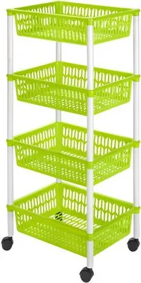 Immagine prodotto di Cestino Su Ruote, 4 Livelli, 40X30X89Cm, Plastica