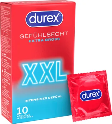 Produktbild von Durex Gefühlsecht Extra Groß Kondome (10 Stück)