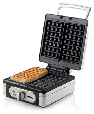 Produktbild von DOMO Belgisches Waffeleisen – 1400W, Temperaturregler, Edelstahl