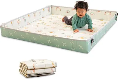 Produktbild von Spielmatte, INFANTINO Riesen Spielteppich, Faltbar, Regenbogen Design, 144x144cm, Wendbar