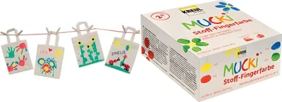 Immagine prodotto di KREUL pittura a dita per tessuti "MUCKI", 150 ml, set da 4