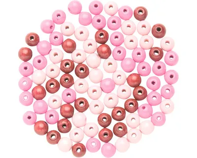 Produktbild von Glorex Holzperle rosa mix 15 mm - 14 Stück