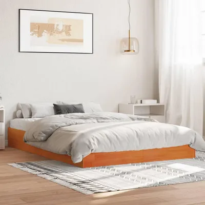 Image de vidaXL Lit en bois massif sans matelas pin brun cireux 140x200 cm