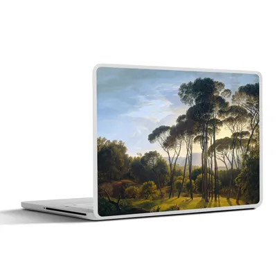 Produktbild von MuchoWow® Laptop Aufkleber Sticker Cover Italienische Landschaft mit Zirbelkiefer - Kunst - Alte Meister 30x21 cm - Sticker für Laptop - Selbstklebend