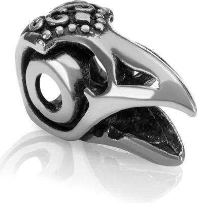 Produktbild von Rabenkopf Bartperle Ø 7 Wikinger Keltisch925 Sterling Silber Gothic Herren 4358