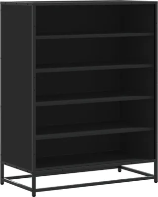 Obrázek produktu pro Botník černý 75 x 38 x 97,5 cm kompozitní dřevo a kov