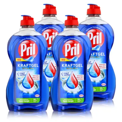 Produktbild von Pril Spülmittel Kraftgel Ultra Plus 450ml - Hohe Fettlösekraft (4er Pack)