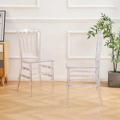 Imagen del producto de Juego de 2 sillas de comedor de acrílico transparente