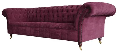 Image de Canapé Chesterfield, revêtement textile, modèle 3 places