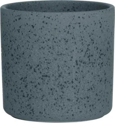Produktbild von Keramik Blumentopf, Übertopf schwarz gesprenkelt H. 13cm D. 13cm Hakbijl