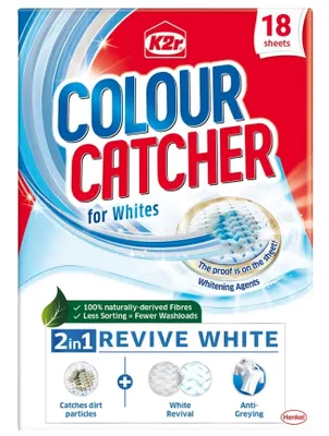 Produktbild von K2r Colour Catcher, Chusteczki do prania białych tkanin 2w1 Protect & Revive White, 18 sztuk