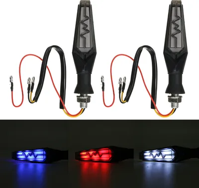 Produktbild von Paar Universal Motorcycle Turn Signal Licht LED-Anzeige DRL Brems-Flash-Lampe - Weiß