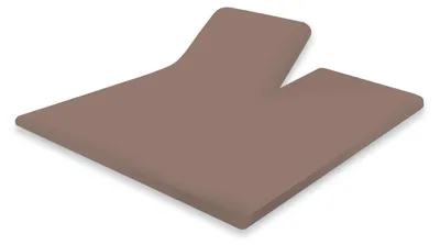 Produktbild von Eleganzzz Split-Topper-Spannbetttuch Perkal – Taupe  – 160x200  – 2-teilig für Doppelbett-Topper