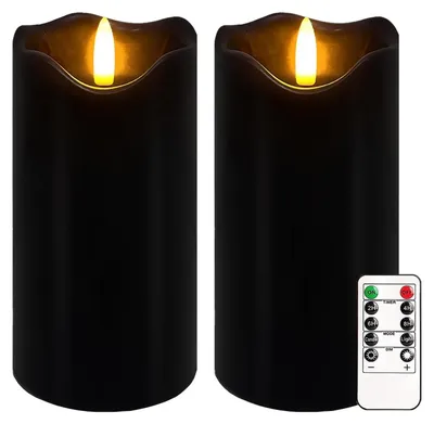 Produktbild von Flammenlose LED-Kerzen, 2er Set, 15x7,5 cm, mit Fernbedienung für Weihnachten