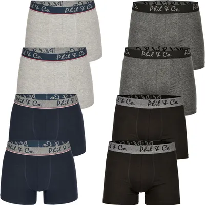Produktbild von 8er Pack Phil & Co Berlin Jersey Boxershorts Trunk Short Pant FARBWAHL - Farbe: DESIGN 10, Grösse: XL