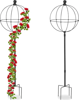 Produktbild von Famanu Pflanzenstütze Set von 2 - 126 x 35 cm - Freistehende Kletterpflanzenstützen für Garten und Balkon