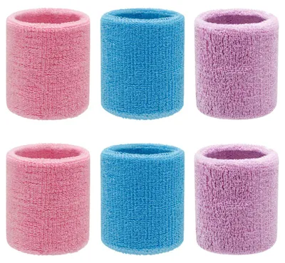Produktbild von Lauwexe Wrist Sweatbands 2 Stück, Baumwolle Nylon Elasthan, Feuchtigkeitsabsorbierend, Für Basketball Tennis Fußball Baseball