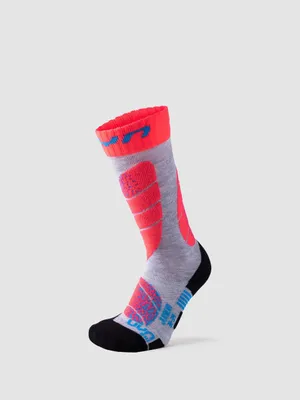 Produktbild von UYN S100045 SKI Socks Unisex Hellgrau/Fluo Koralle 30