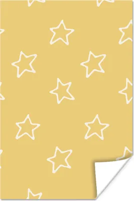 Produktbild von MuchoWow® Poster Sterne - Orange - Muster 60x90 cm - Wanddekoration