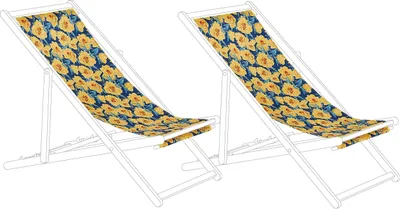 Obrázok produktu pre BELIANI Sada 2 náhradných poťahov na záhradné ležadlo polyester 113 x 44 cm so vzorom kvetov