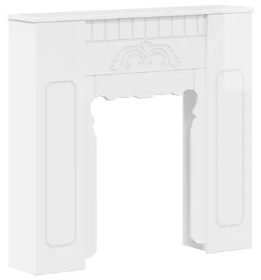 Image de Cadre de lit, blanc brillant, 93 x 20 x 89 cm, fabriqué en bois composite
