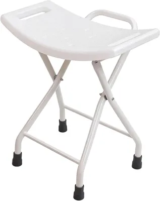Imagen del producto de Silla de ducha - Taburete de baño plegable - Ducha segura - Alta capacidad de carga - 150 kg - Blanco