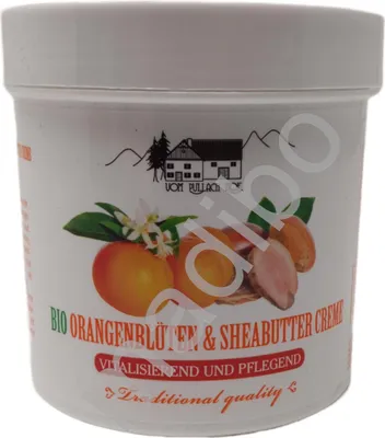 Immagine prodotto di Crema al burro di karité biologico ai fiori d'arancio 250ml - Trattamento naturale della pelle di Pullach Hof