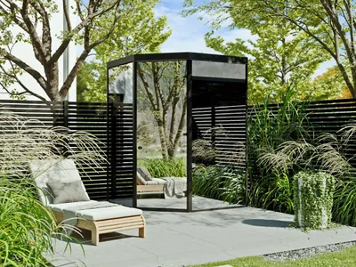 Produktbild von Fjordholz Spiegelsauna Modell Kuido Black Edition - Design Sauna Outdoor