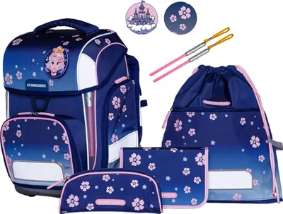 Produktbild von Schneiders Ergolite Blue Bloom Schulranzen Set 9tlg.