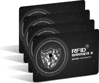 Produktbild von RFID BARRIER X 4x NFC RFID Karte Karten Set RFID & NFC Schutz Blocker Card für EC Kreditkarten Ausweis