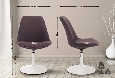 Produktbild von Stuhl Maverick W, brauner Stoff, drehbar, höhenverstellbar, 120 kg