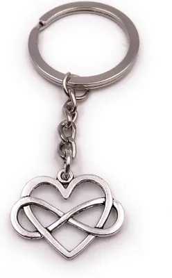 Produktbild von Onwomania Schlüsselanhänger Herz Liebe hohl Unendlichkeit Liebessymbol silber Anhänger Keychain
