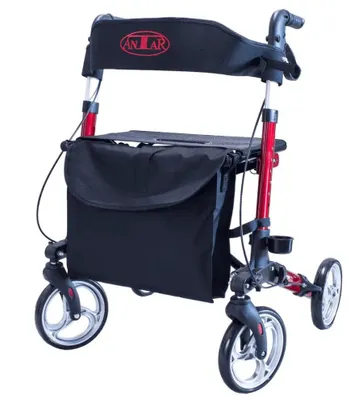 Image de Déambulateur de voyage pliable en aluminium léger avec siège intégré