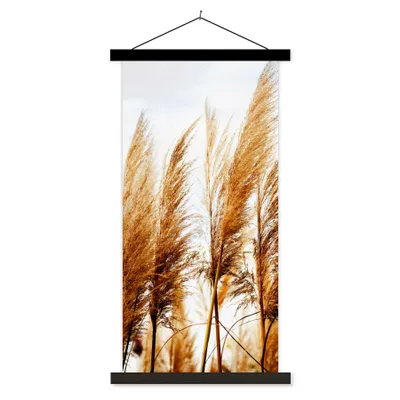 Produktbild von MuchoWow® Textilposter Pampasgras - Sonne - Gras 40x80 cm mit schwarzem Rahmen - Wandemalerei