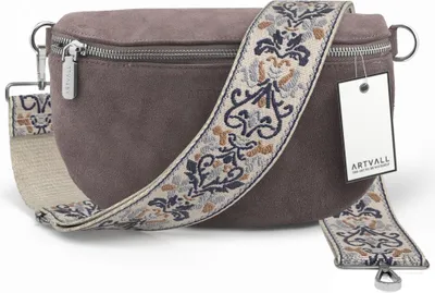 Produktbild von ARTVALL - Umhängetasche aus Wildleder, Klein mit verstellbarem Schultergurt, abnehmbares Taschenband, Crossbody Bag in Lila